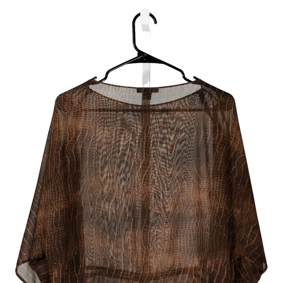 Chaps Ralph Lauren Women's Blouse Snake Print Drawstring Western Beachy Top S - Picture 7 of 9